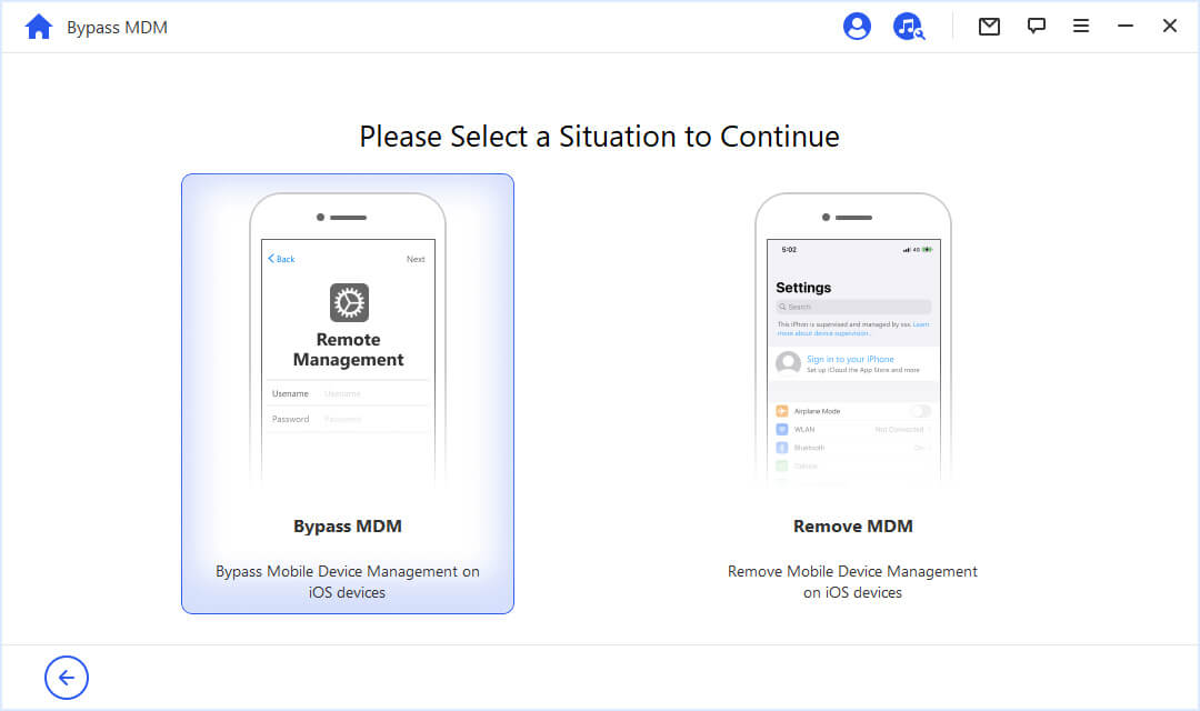 select bypass MDM