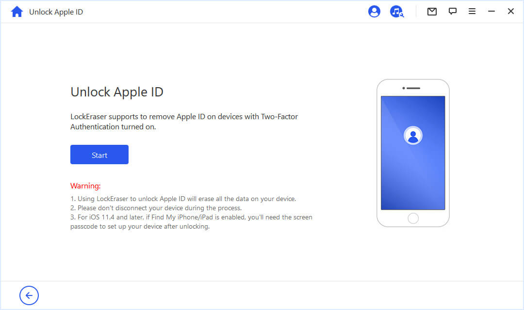 start to unlock Apple ID