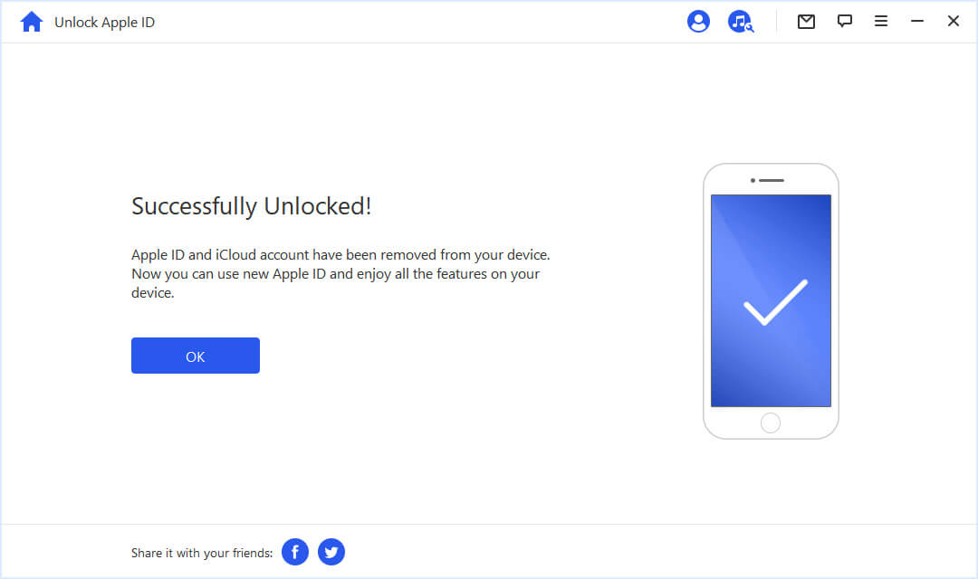 Apple ID is successfully unlocked