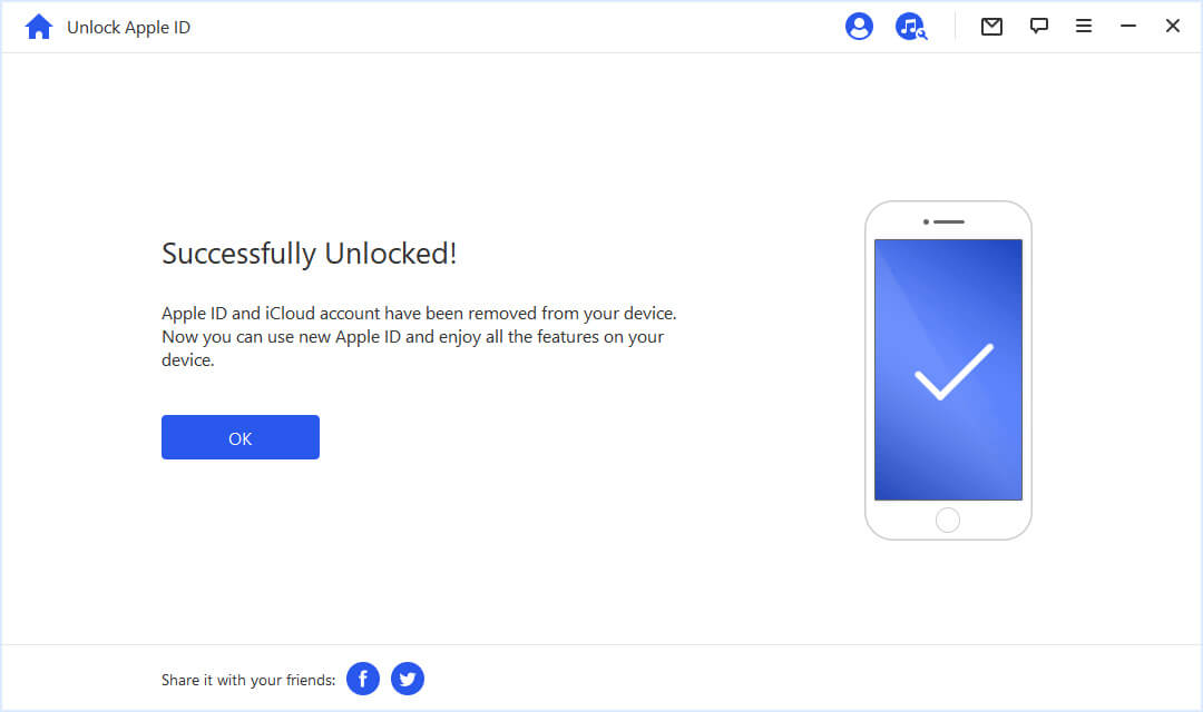 Apple ID successfully unlocked