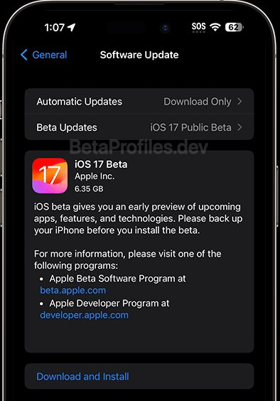Download iOS 17 Public Beta