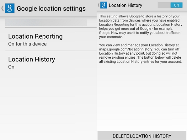 Android location history
