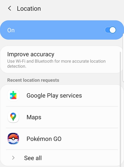android location settings