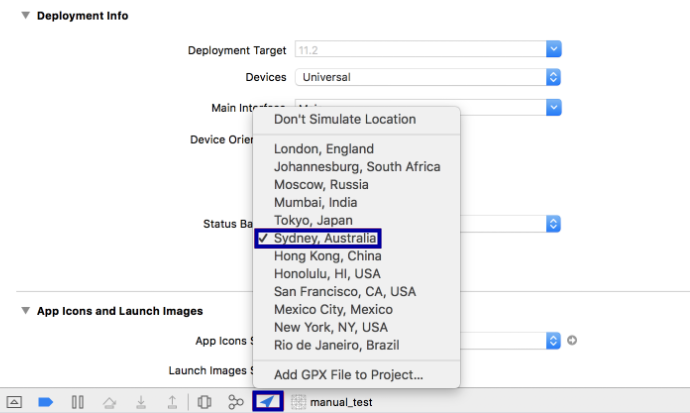 change location xcode