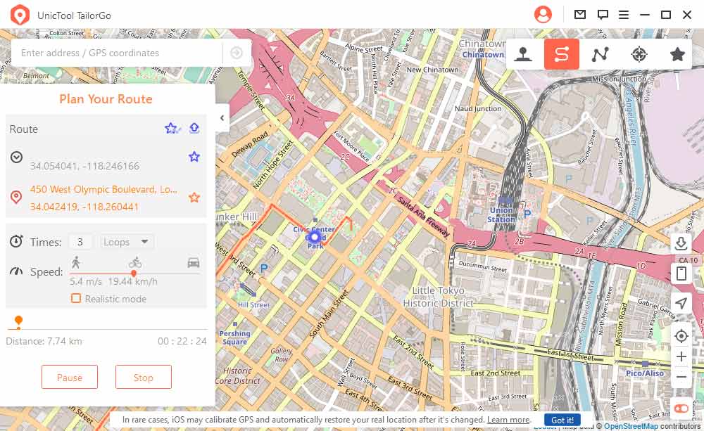 choose a location or plan a route for how to change location on snap maps