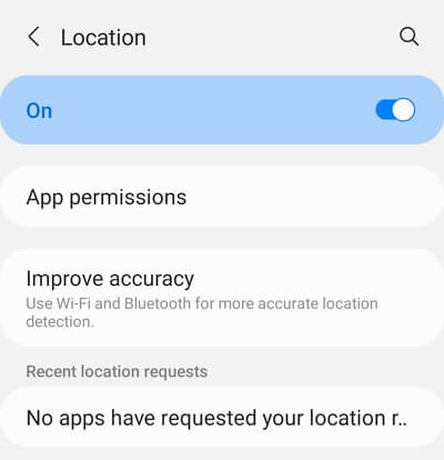 enable location services on Android