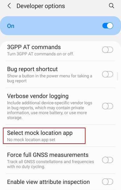 select mock location app samsung