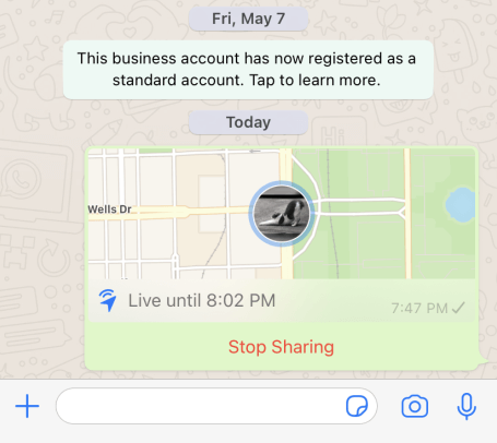 stop sharing live location