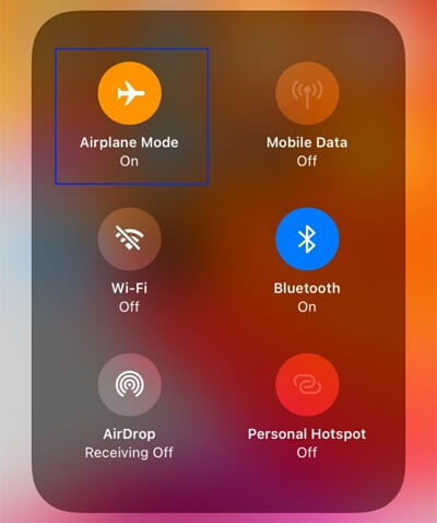 turn on airplane mode on iPhone