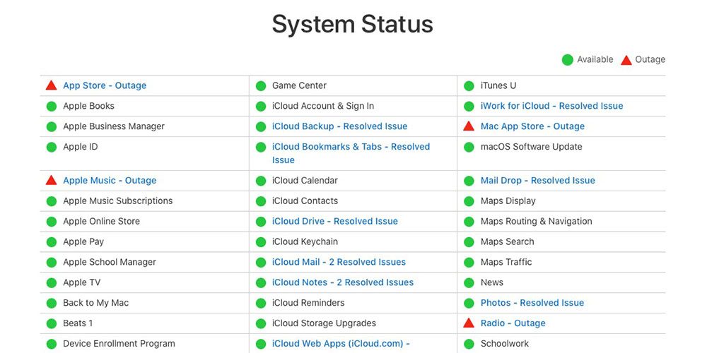 check apple status