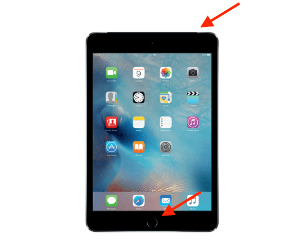 Restart iPad with the Home button