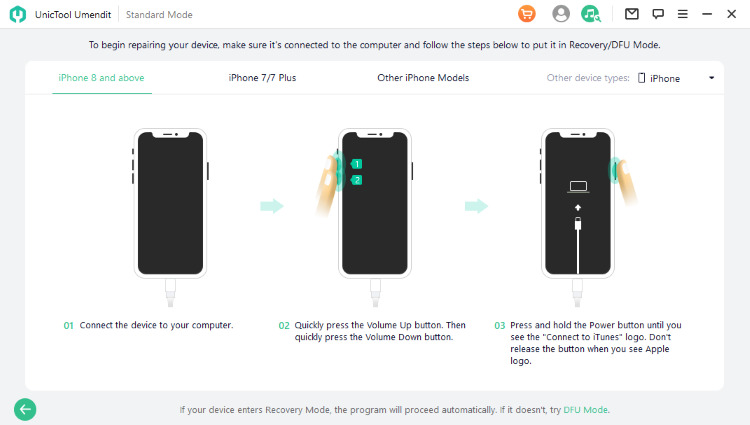 put device into DFU or Recovery Mode