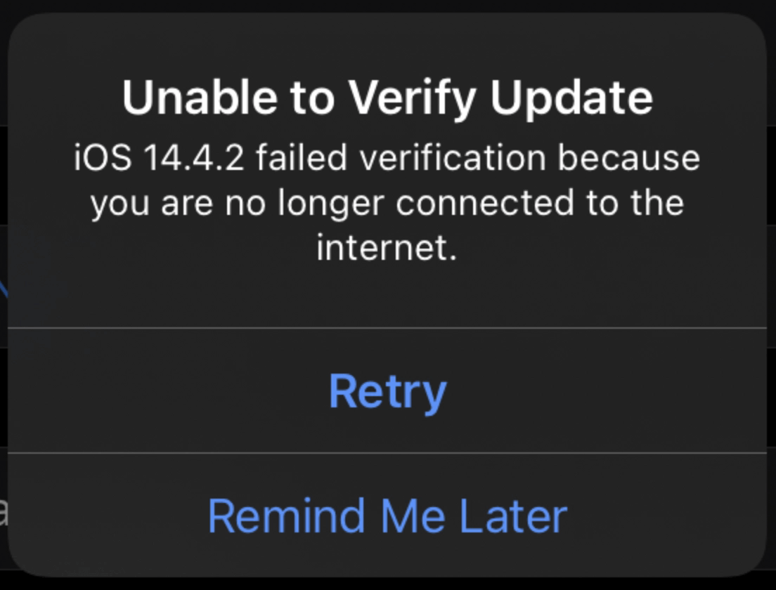 failed verification iphone