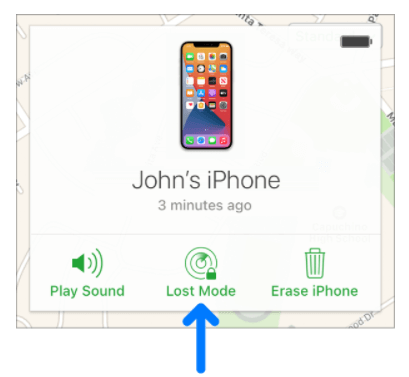 iPhone Lost Mode is enabled in iCloud