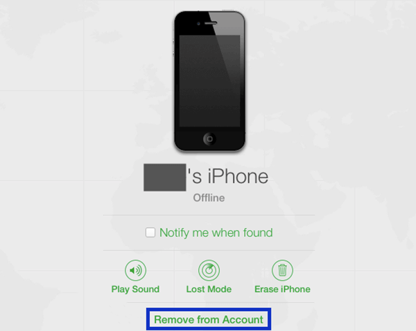 Remove iPhone from iCloud account