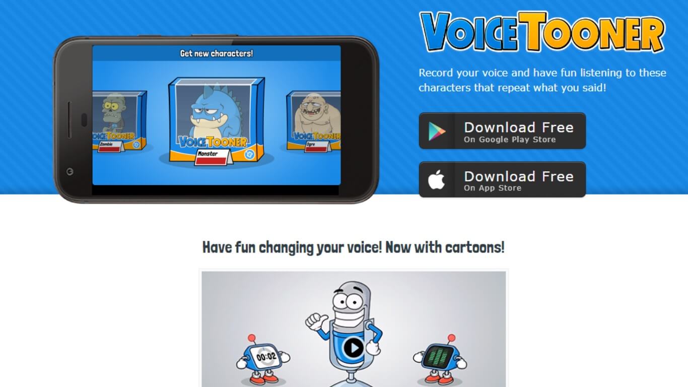 cartoon voice generator for voicetonner