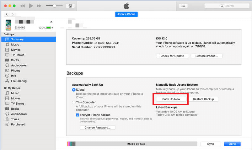 backup whatsapp to itunes