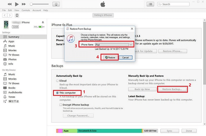 restore whatasapp from itunes
