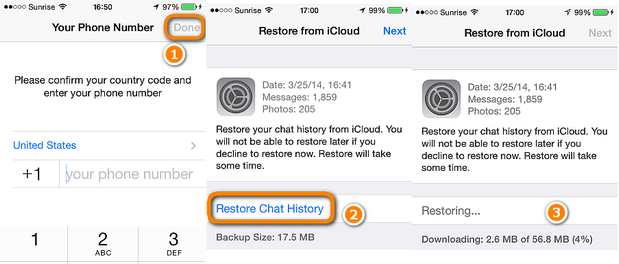 restore whatsapp to iphone