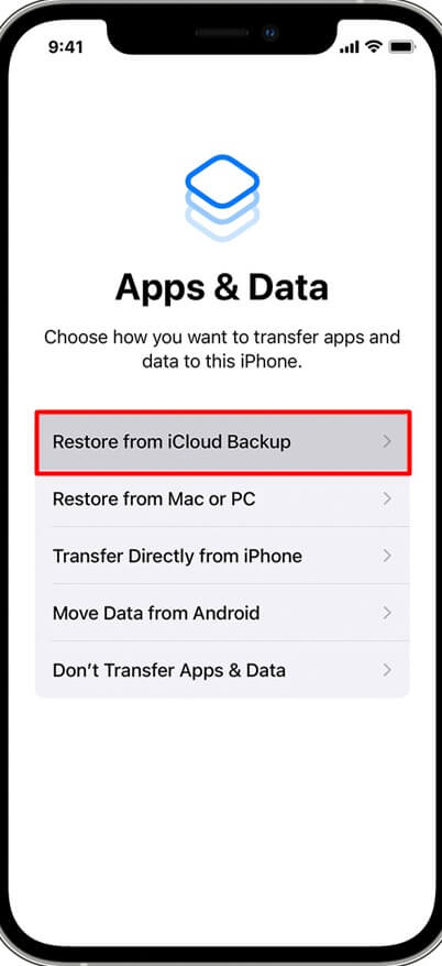 restore from icloud