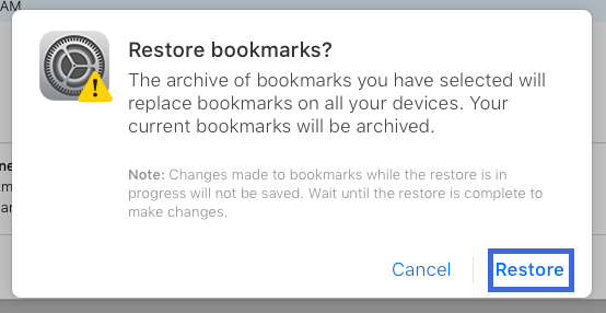 confirm restoring