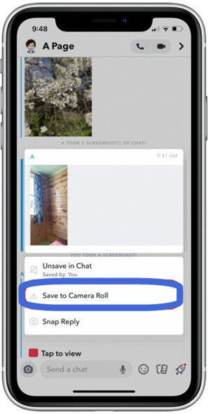 save snap photos to iPhone