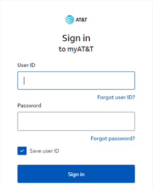 sign in to AT&T