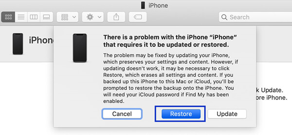 restore iPhone by iTunes