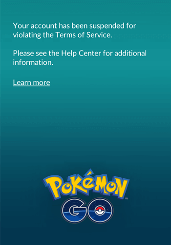 Pokémon GO account suspended