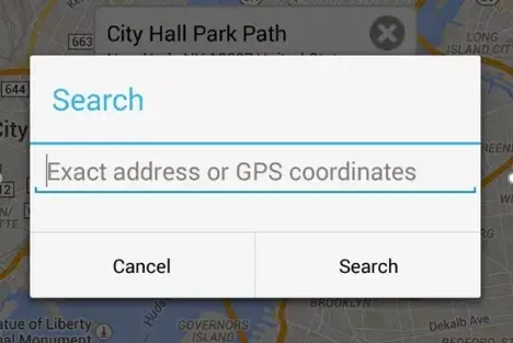 Fake GPS GO内での検索