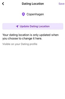 update dating location