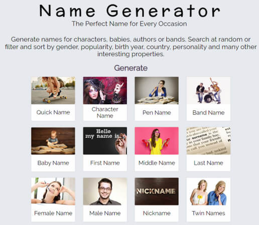 name generator 獲取好聽的英文網名