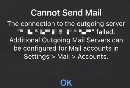 無法發送電子郵件