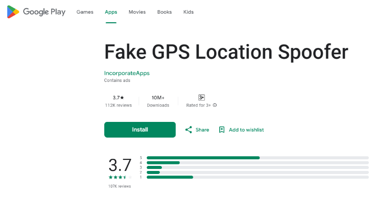 fake gps location spoofer 應用程序評分