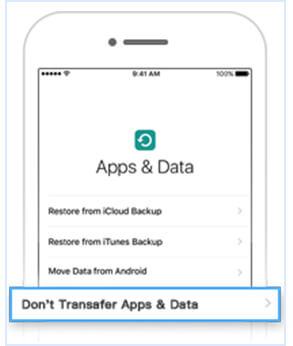 don't transfer apps and data