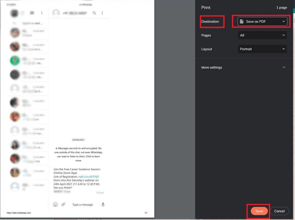 save whatsapp to pdf